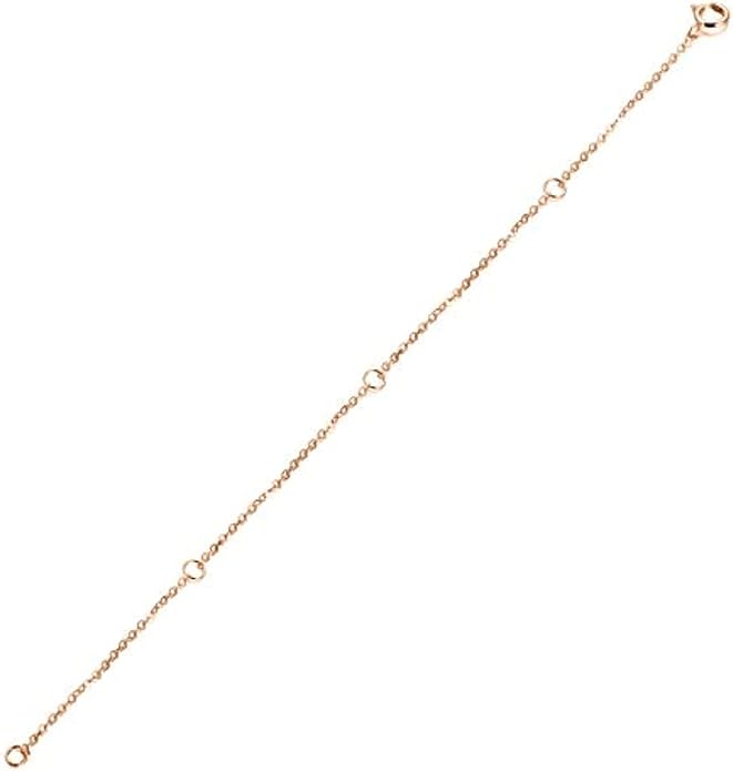 14K Gold Chain Extender for Women, Yellow Gold/White Gold/Rose Gold Adjustable Gold Necklace Anklet EXtension Chain, Available in 2/3/4 Inch