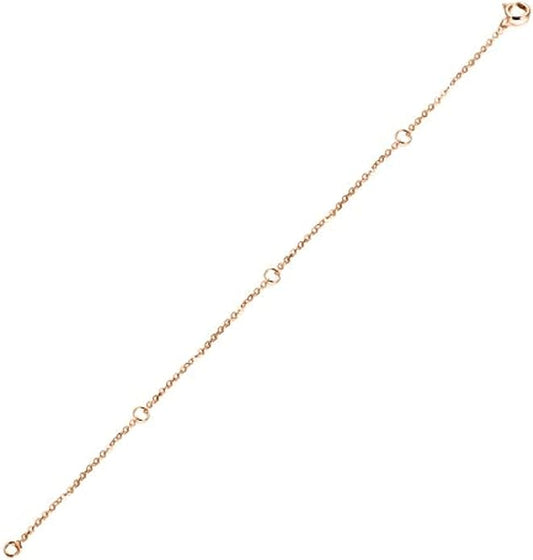 14K Gold Chain Extender for Women, Yellow Gold/White Gold/Rose Gold Adjustable Gold Necklace Anklet EXtension Chain, Available in 2/3/4 Inch