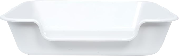 2 Pack of Extra Large Cat Litter Box (ABS Material), Low Entry Senior Litter Pen for Geriatric Kitty Big Cats, Jumbo Pet Safe Litter Boxes Tray for Indoor Pets Potty (White, 24" L x 20" W)-PurrikoPets