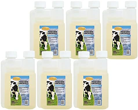 FarmGard Permethrin Concentrate - 32 Ounce (Case of 6) 343961CVA - Gets Rid of Flies, Mosquitoes, Silverfish, Cockroaches, Fleas, Millipedes, Gnats, Fruit Flies, Ticks, Lice, Spiders-PurrikoPets