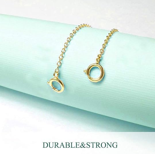 14K Gold Chain Extender for Women, Yellow Gold/White Gold/Rose Gold Adjustable Gold Necklace Anklet EXtension Chain, Available in 2/3/4 Inch