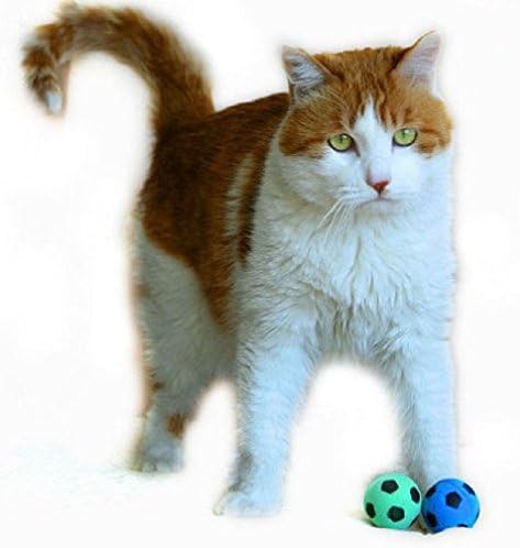 Foam Sponge Soccer Ball Cat Toy Interactive Cat Toys Independent Pet Kitten Cat Exrecise Toy Balls for Real Cats Kittens, Soft, Bouncy and Noise Free (8 Pack)-PurrikoPets
