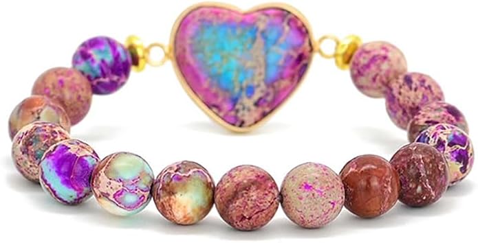 ZOSOJONA Women Wrap Bracelet Boho Natural Jasper Crystal Stone Beads Strand Bracelets