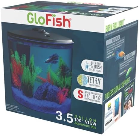 GloFish 3.5 Gallon Aquarium Kit with LED Lighting and Tetra Whisper Filter-PurrikoPets