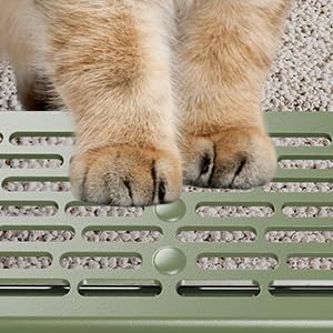 Enclosed Stainless Steel Cat Litter Box with Lid, XL Extra Large Litter Box for Big Cats, Metal Litter Pan High Sided, Never Absorbs Odors, Anti-Urine Leakage, Include Scoop (Green)-PurrikoPets