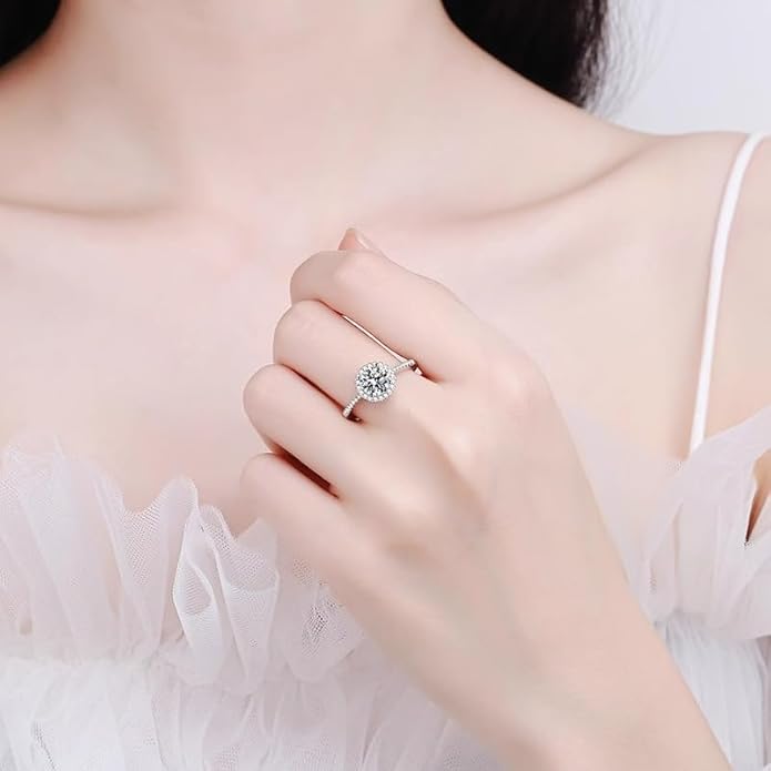 1CT/2CT Queen series moissanite ring, 952 silver, D-color VVS1-2,open rings,adjustable rings for women，Diamond ring substitute, ring for women.