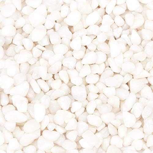 18 Pounds Decorative Pebbles Small White Stones Aquarium Gravel River Rock, Natural Polished Decorative Gravel,Garden Ornamental Pebbles Rocks,White Decorative Stones,White Pebbles, Decor (White)-PurrikoPets