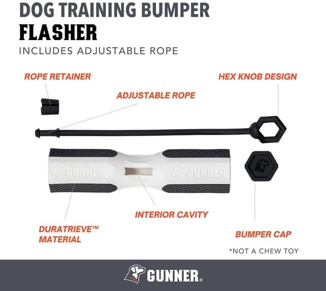 Dog Training Bumper - Retriever Training Dummy, Retrieving Dummies for Pets, Bumpers for Water Retrieving with Adjustable Rope, (Flasher)-PurrikoPets