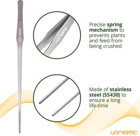 1PC Straight Aquarium Tweezers, 15" Long Tweezers for Terrarium, Stainless Steel Aquascape Tool for Planting Aquarium Plants, and Aquarium Maintenance-PurrikoPets