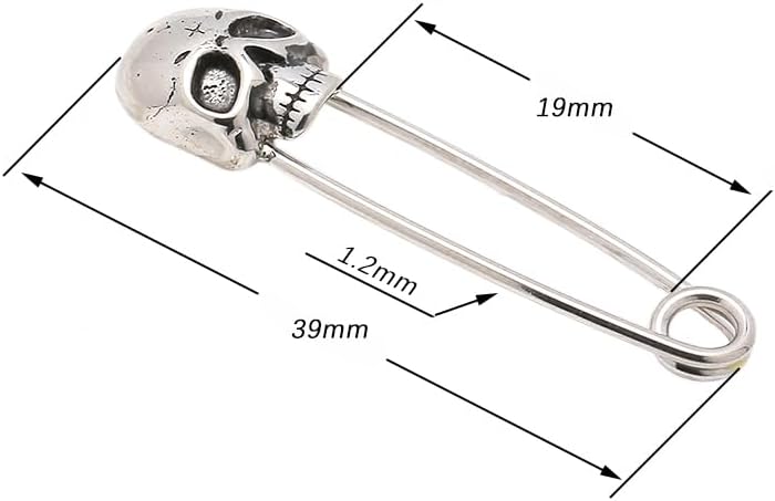Excepro Nipple Piercing Jewelry Skull Shape Pin Shape 316L Stainless Steel