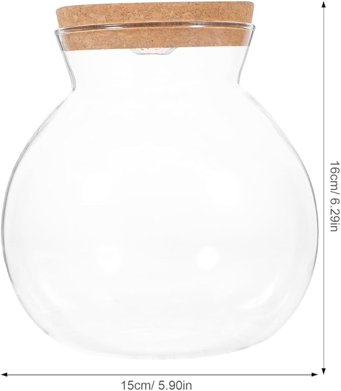 Fish Bowl with LED Light - Small Betta Fish Tank with LED Lighting and Lid Glass Fish Bowl Small Aquarium for DIY Landscape-PurrikoPets