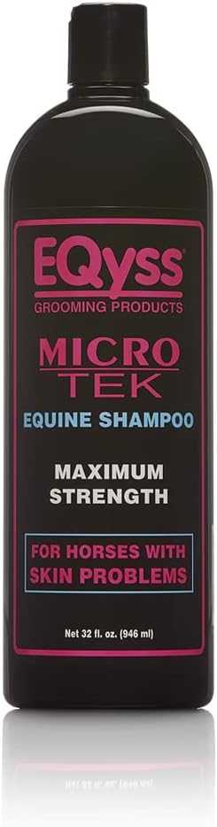 EQyss Micro-Tek Equine Itch Relief Shampoo - Soothes Irritated Skin, Stops Itching, Scratching, Rubbing - for all Horses, Ponies, Mares, Foals (32 oz)-PurrikoPets