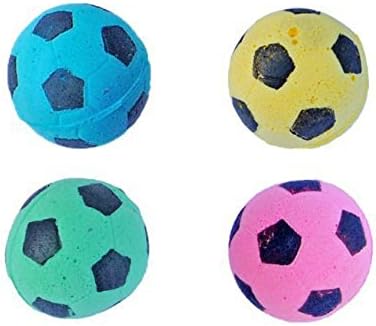 Foam Sponge Soccer Ball Cat Toy Interactive Cat Toys Independent Pet Kitten Cat Exrecise Toy Balls for Real Cats Kittens, Soft, Bouncy and Noise Free (8 Pack)-PurrikoPets