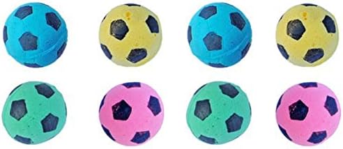 Foam Sponge Soccer Ball Cat Toy Interactive Cat Toys Independent Pet Kitten Cat Exrecise Toy Balls for Real Cats Kittens, Soft, Bouncy and Noise Free (8 Pack)-PurrikoPets