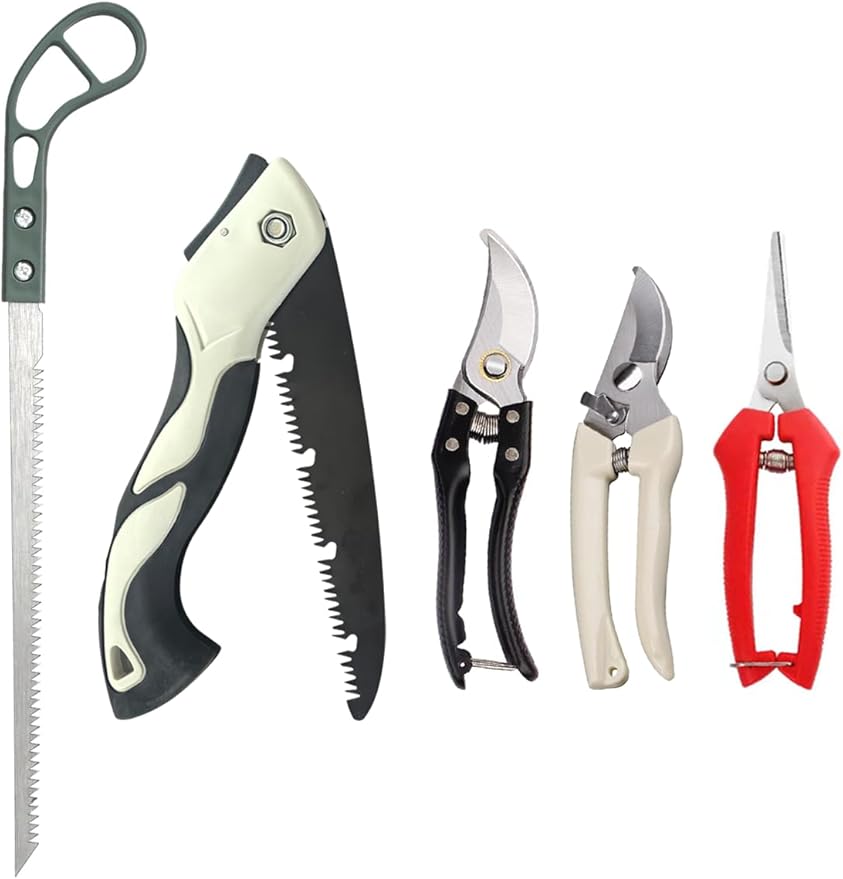 5 Piece Gardening Scissors Folding Saw Pruner Set with Pruner Saw Hand Garden Clippers Set-PurrikoPets