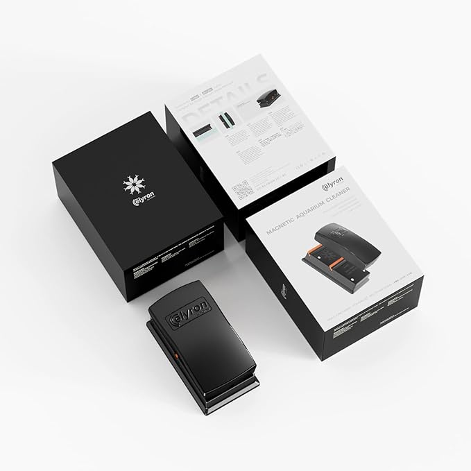 Elyron Dual Scraper Magnetic Aquarium Cleaner,Strong Magnetic Fish Tank Cleaner & Aquarium Algae Scraper for Glass/Acrylic Tanks (Small for ≤1/2" (12mm) Thick Glass)-PurrikoPets