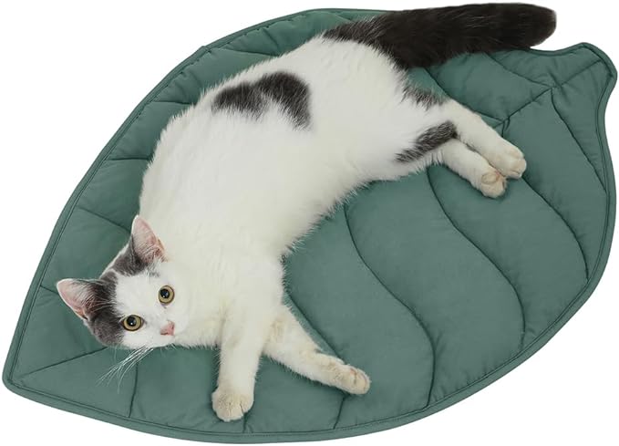 30 X 20 Inch Leaf Shaped Cotton Cat Bed Pad, Warming Cat Mat, Pet Warming Pad for Cats, Warmer Mat for Feral and Indoor Cats, 2025 Enlarged and Thickened Leaf Beds-PurrikoPets