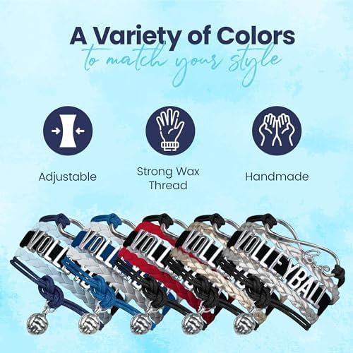 Volleyball Bracelets For Girls- Ideal Volleyball Gifts & Souvenirs. Adjustable Charm Bracelet with Moveable Letters, Infinity Symbol & Silver Volleyball Charm. Fashionable Bracelets by SportyBella.