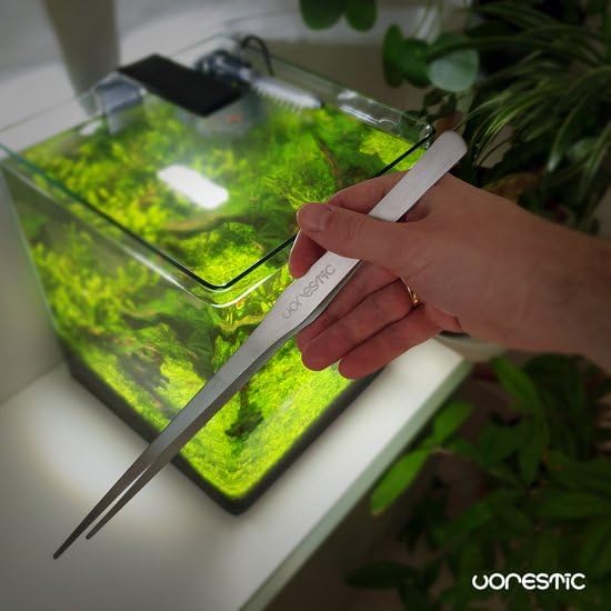 1PC Straight Aquarium Tweezers, 15" Long Tweezers for Terrarium, Stainless Steel Aquascape Tool for Planting Aquarium Plants, and Aquarium Maintenance-PurrikoPets