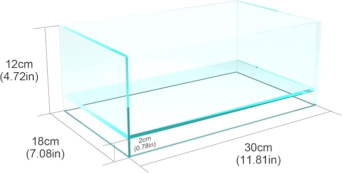 Fzone 1.7 Gal Nano Rimless Aquarium Low Iron Fish Tank NovaClear Ultra-White Translucent Glass Verso Series Nano Shallow Pond Levitating Floating Air Aquarium(A30-W18)-PurrikoPets