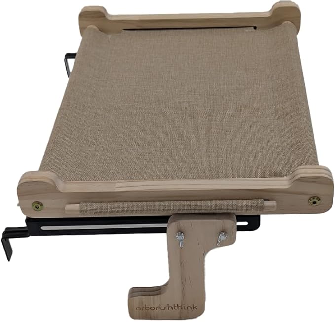 aborishthink Adjustable Cat Window Perch | Sturdy Cat Hammock Window Seat Durable Wood & Metal Frame | Breathable Cover | Ideal for Large & Heavy Cats | Easy Installation for Windowsill-PurrikoPets