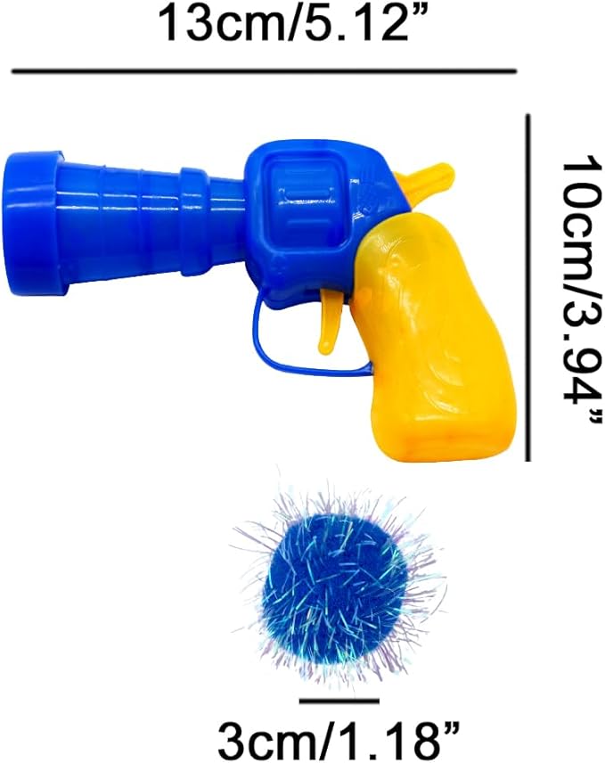 30 Pieces Sparkle Pom Pom Balls with Ball Bloster for Cat - Interactive Glitter Balls, Multicolor, Size of 1.2 inches, Best as Kitten Play Toys-PurrikoPets