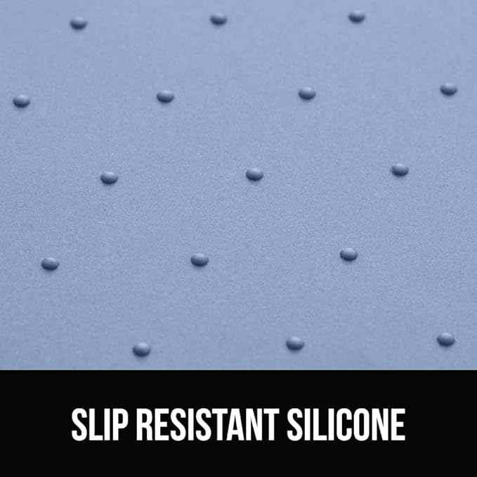 GORILLA GRIP 100% Waterproof Raised Edge BPA Free Silicone Pet Feeding Mat, Dog Cat Food Mats Contain Spills Protects Floors, Placemats for Cats and Dogs Water Bowl, Pets Accessories 16x10, Blue-PurrikoPets