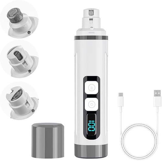 Dog Nail Grinder Quiet-2025 Release Ultra-Quiet Dog & Cat Nail Grinder with LED Light & Battery Display - Painless Nail Trimmer for Small to Large Pets, Thick Nails, and Sensitive Paws-PurrikoPets