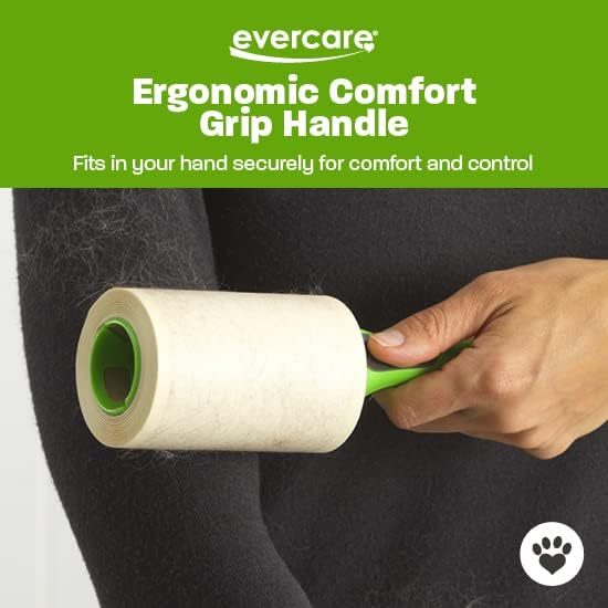 Evercare Ultra Sticky Pet Lint Roller Value Pack with 2 Lint Rollers and 3 Refill Rolls, 60 Sheets Each Multicolor-PurrikoPets
