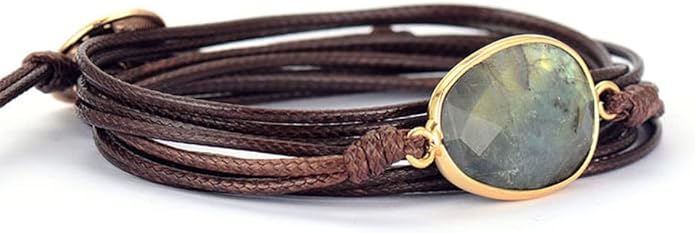 ZOSOJONA Women Wrap Bracelet Boho Natural Jasper Crystal Stone Beads Strand Bracelets