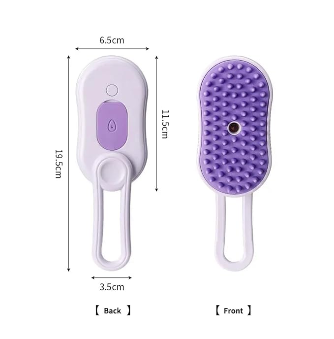 4 in 1 Cat Steam Brush Rechargeable pet spray comb Steam Brush for Cats and Dogs, Massage, Cleaning, Shedding & Combing Multifunctional Hair Removal Anti Static Grooming Tool for home (Purple)-PurrikoPets