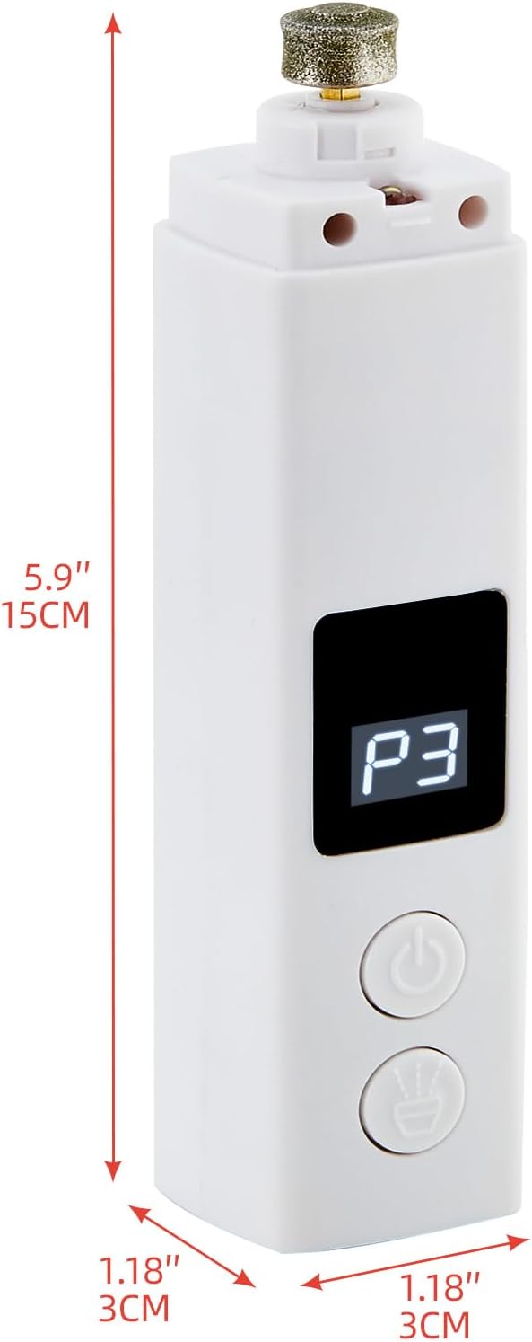 Dog Nail Grinder with 4-Speeds,Pet Claw Trimmers with 2 Modes Lighting UV, Nail Clippers for Small Medium and Large Dogs and Cats, Animal Nail Care,Grooming (White)-PurrikoPets