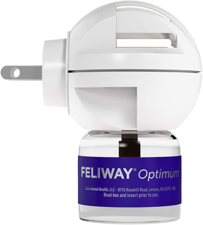 FELIWAY Optimum Cat, Enhanced Calming Pheromone Diffuser: 1 Diffuser Kit & 6 Refills-PurrikoPets