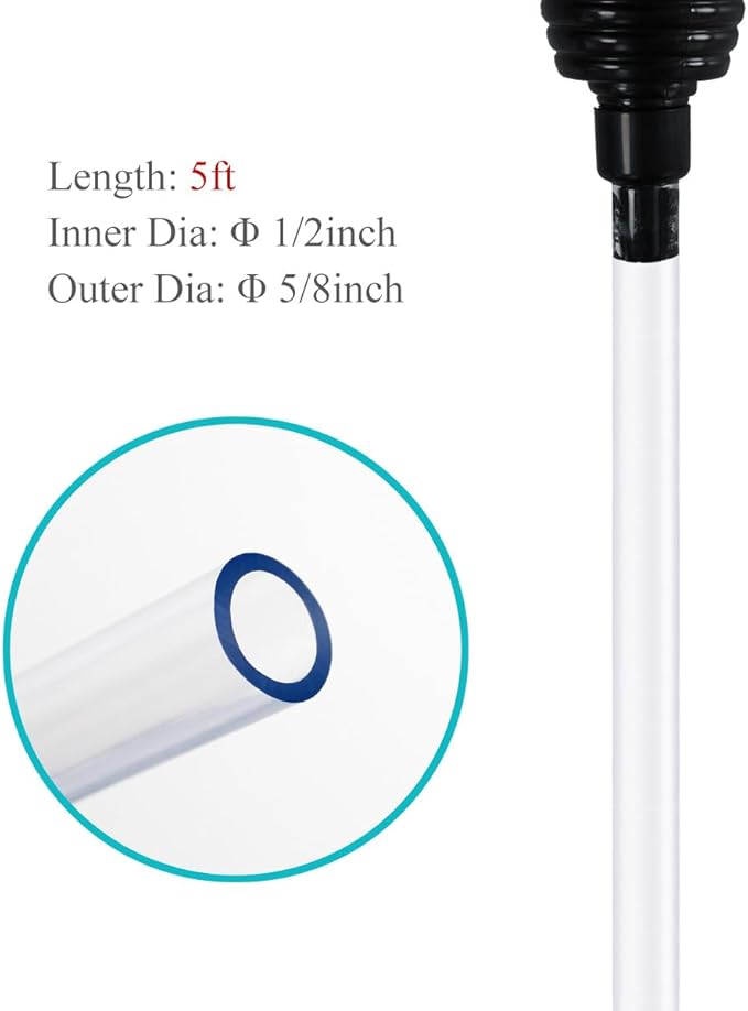 5ft-S Aquarium Siphon Vacuum Cleaner for Fish Tank Cleaning Gravel & Sand-PurrikoPets