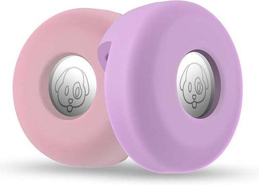 Airtag Holder for Dog Collar, Cibaabo Silicone Air Tag Case Cover Compatible with Apple Airtags for 0.8-1.2inch Cat Pet Collar Harness Loop-PurrikoPets