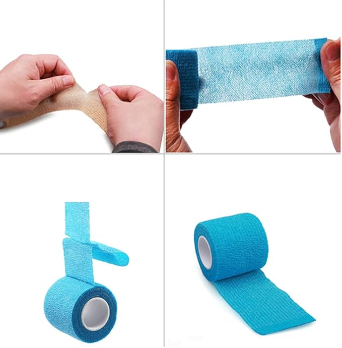 6 Pack 3" x 5 Yards Self Adhesive Bandage Wrap Breathable Cohesive Vet Wrap for Pets, Elastic Self-Adherent Tape for Sports, Wrist, Ankle (Mixed Colors)-PurrikoPets