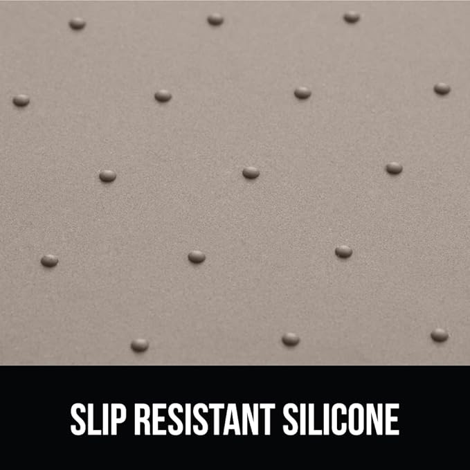 GORILLA GRIP 100% Waterproof Raised Edge BPA Free Silicone Pet Feeding Mat, Dog Cat Food Mats Contain Spills Protects Floors, Placemats for Cats and Dogs Water Bowl, Pets Accessories 28x18 Beige-PurrikoPets