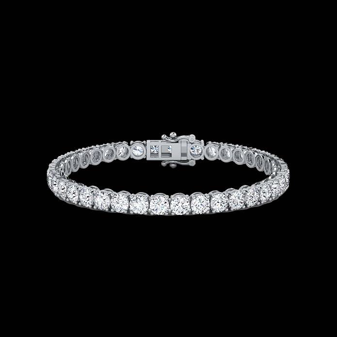 0.50-15 Carat Lab Grown Classic Diamond Tennis Bracelet 4 Prong Setting Luxury Collection (F-G Color, SI Clarity) Length- 7 Inch