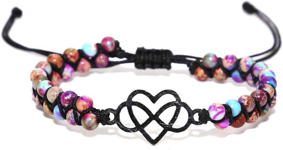 ZOSOJONA Women Handmade Boho Wrap Bracelets Natural Stone Variety Beads Strand Bracelet