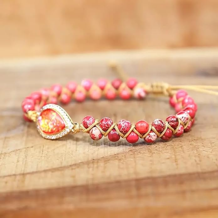 ZOSOJONA Women Handmade Boho Wrap Bracelets Natural Stone Variety Beads Strand Bracelet