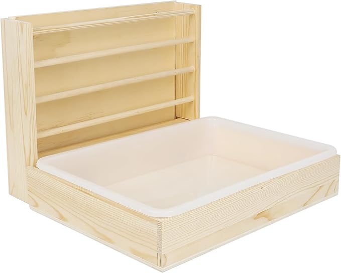 2 in 1 Wooden Rabbit Hay Feeder Box Safe Bunny Feeder Manger Grass Food Holder Rack Hay Holder with Toilet Rabbit Hay Feeder with Litter Pan Designed for Rabbits Guinea Pig Hamster Small Animals-PurrikoPets