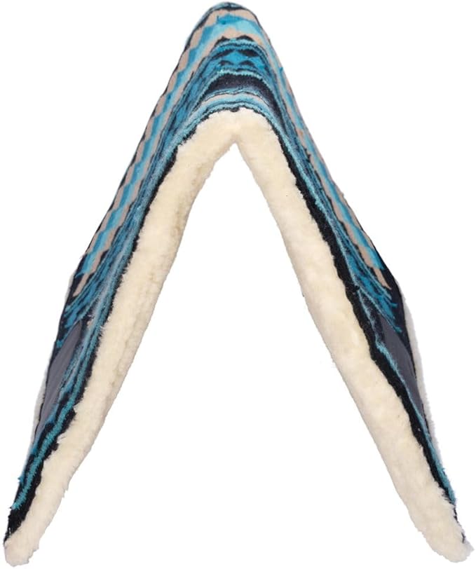 Fleece Bottom Contoured Saddle Pad - 34" x 40" | New Zealand Wool Top | 3/4" Felt Core | Contoured Fit | Hypoallergenic Fleece Lining | Weighs 8 lbs-PurrikoPets