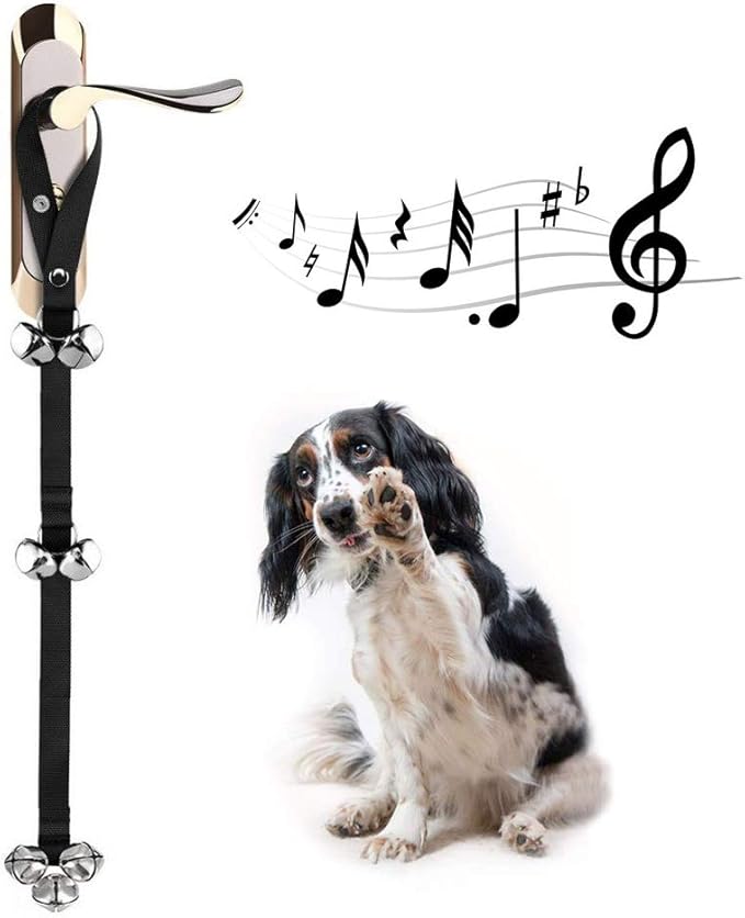 Dog Doorbells for Potty Training/Door Knob/Go Outside, Premium Quality Dog Bells, 7 Extra Large Loud 1.4 DoorBells, Adjustable Door Bell, Training Your Puppy The Easy Way-PurrikoPets