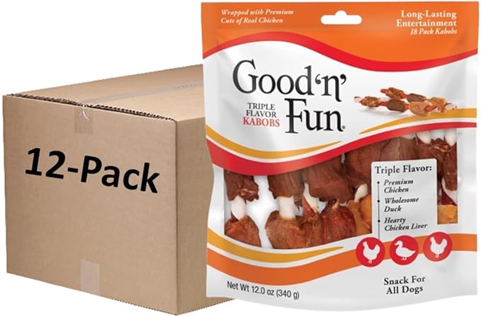 Good'N'Fun Triple Flavored Rawhide Kabobs for Dogs-PurrikoPets