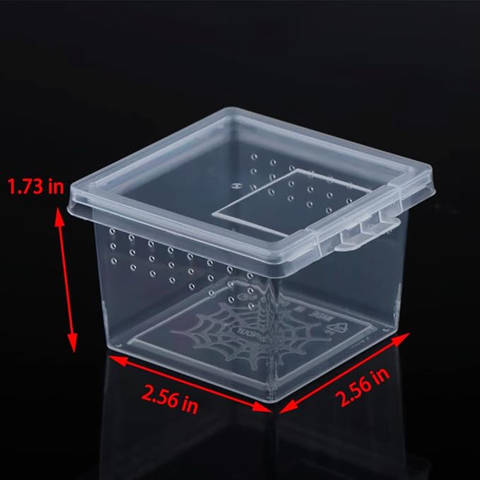 10 Pcs Insect Spider Terrariums Breeding Box Hatching Container Small Reptile Scorpion Centipede Acrylic Breeding Box (Small Size)-PurrikoPets
