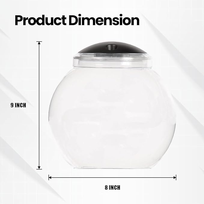 1-Gallon Globe Fish Tank with LED Lighting (7 Color Selections), Impact-Resistant Plastic-PurrikoPets