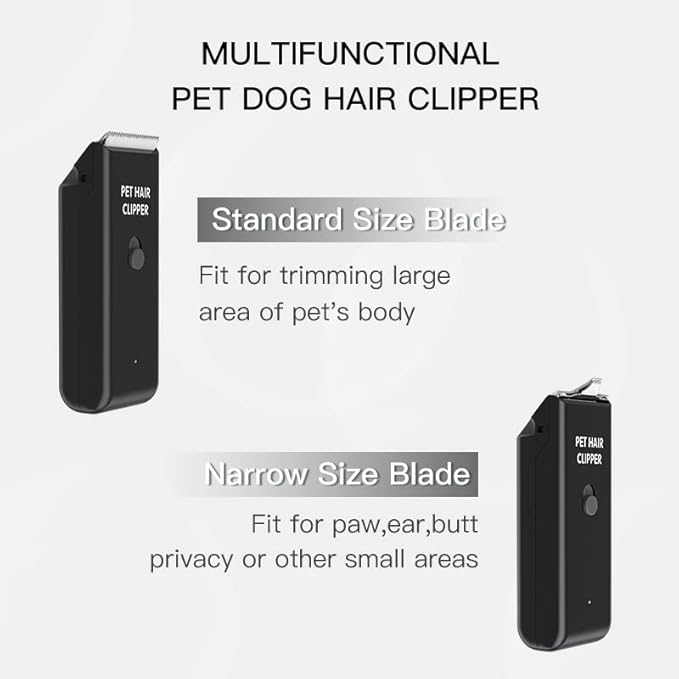 Feet Hair Trimmer, Dog Clippers,Quiet Washable USB Rechargeable Cordless Dog Grooming Kit,Electric Pets Hair Trimmers Shaver Shears for Dogs and Cats Black-PurrikoPets
