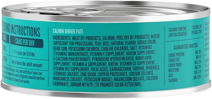 A Strong Heart Canned Wet Cat Food, Salmon Dinner Paté - 5.5 oz Cans (Pack of 24), Made in The USA with Real Salmon-PurrikoPets