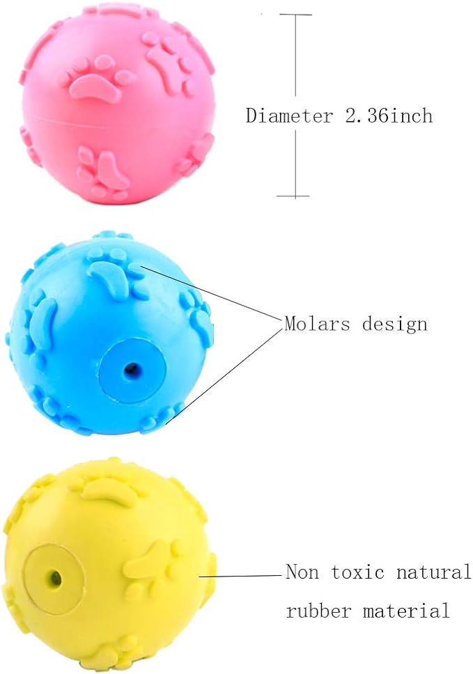 Dog Toys ，Dog Balls for Small Medium Large Dogs Squeaky Toy Balls 3 Pcs-PurrikoPets