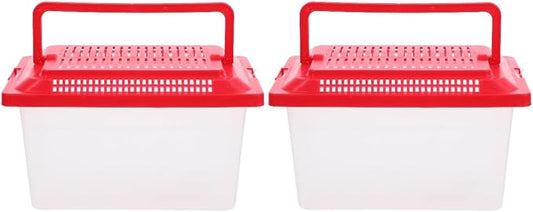 FRCOLOR 2pcs plastic turtle fish tank turtle aquarium acrylic reptile cage amphibians habitat clear reptile breed container gecko habitat glass container Turtle Tank household breeding box-PurrikoPets